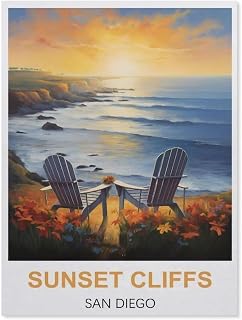 Jigsaw Puzzles for Adults 1000 Piece，Sunset Cliffs San Diego，Difficult Puzzle Perfect Educational Gift for Boys and Girls（38x26cm）-BI91