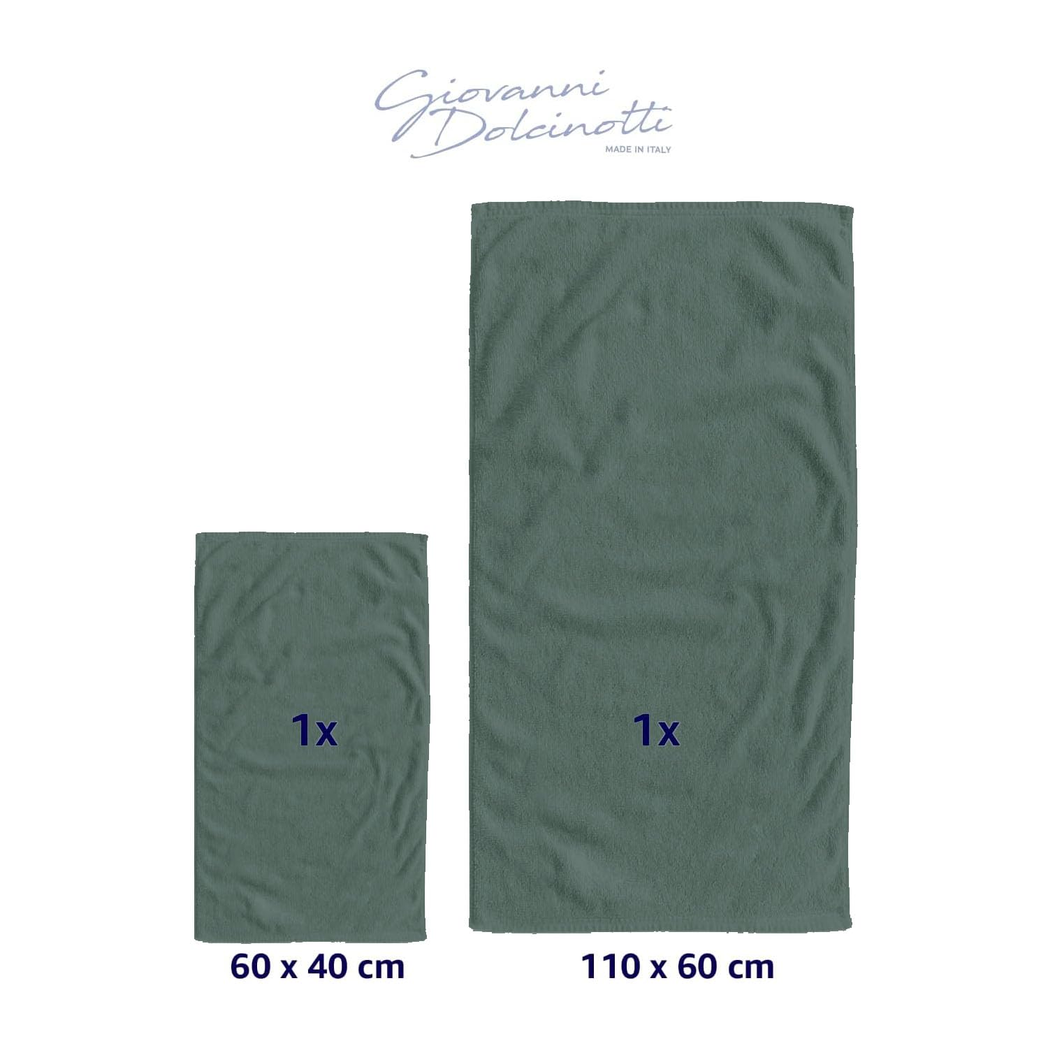 Giovanni Dolcinotti Lot De 2 Serviettes De Bain En éponge – Vert