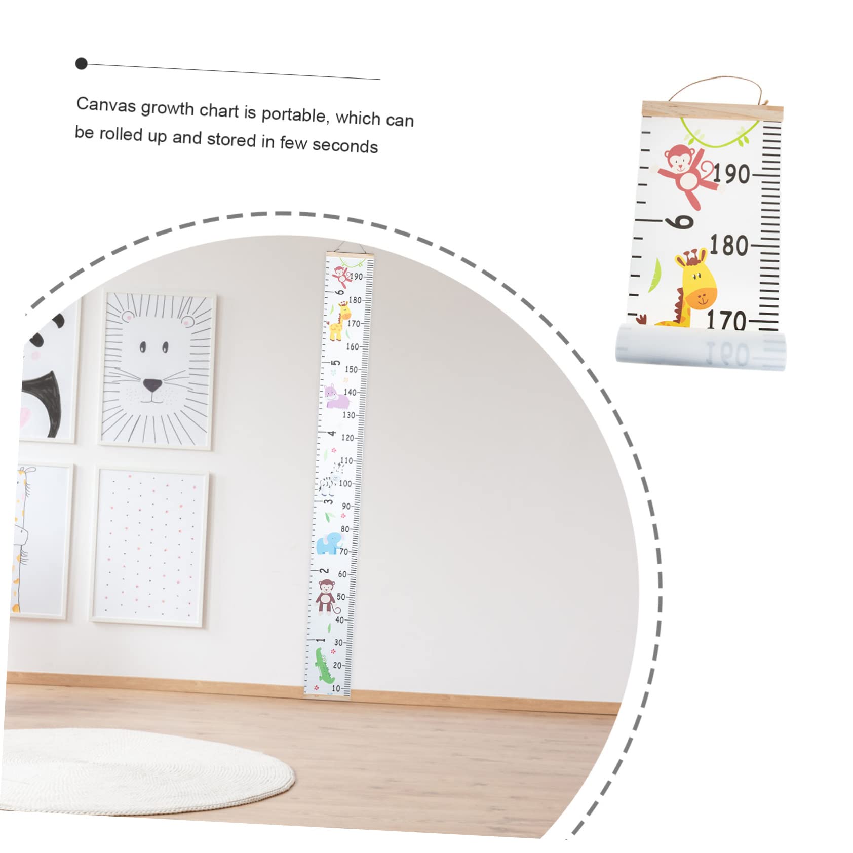 Tabla de Crecimiento Infantil Escribir para Pared de Tela Portátil y Medir Estatura de Niños y Bebés Adecuado para Decorar Habitación Infantil