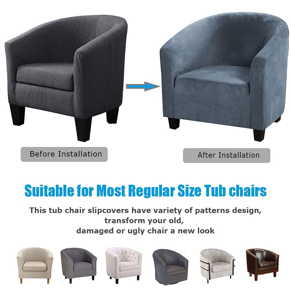 EURHOWING Velvet Tub Chair Slipcover - Image 3