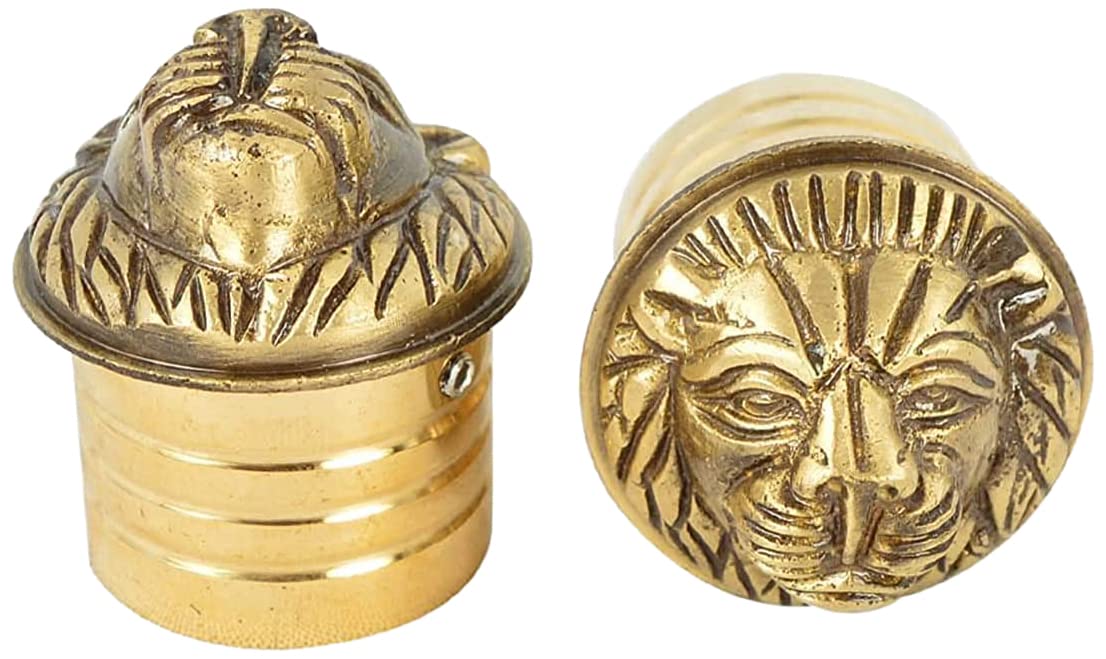 R.J.VON- Brass Lion Face Design Handle Weight for RE Classic