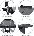 suptek Keyboard Tray Under Desk Pull Out with C Clamp Mount, Computer Keyboard & Mouse Tray, 25.6 (30 Including Clamps) x 11.8 inch Slide-Out Platform Computer Drawer for Typing, Black, DSF1
