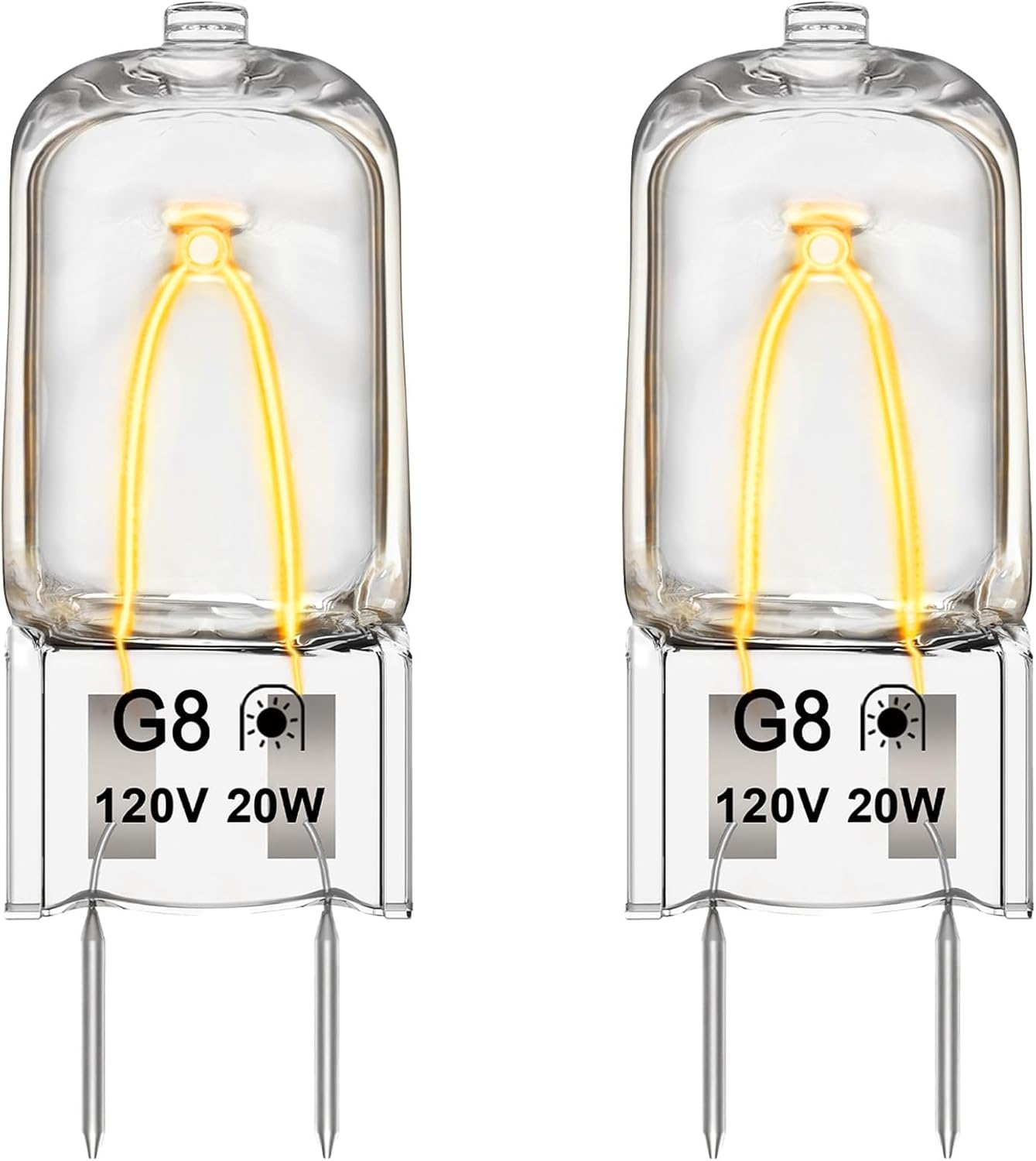 Light Bulb Fits for GE Samsung Kenmore Maytag Elite Over The Stove Range Microwave Oven,G8 120V 20W Replacement Night Light/Stove Light Bulb,Replaces WB25X10019 WB36X10213,2 Pack