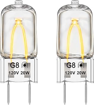 Light Bulb Fits for GE Samsung Kenmore Maytag Elite Over The Stove Range Microwave Oven,G8 120V 20W Replacement Night Light/Stove Light Bulb,Replaces WB25X10019 WB36X10213,2 Pack