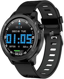 NICBEL Smart Watch For Men 1.22 Inch Screen Hd Full Touch Activity Tracker Wrist Smartch Watch, Ip68 Waterproof Smartwatch Features Pedometer Intelligent Watch and Bracelet(1black)