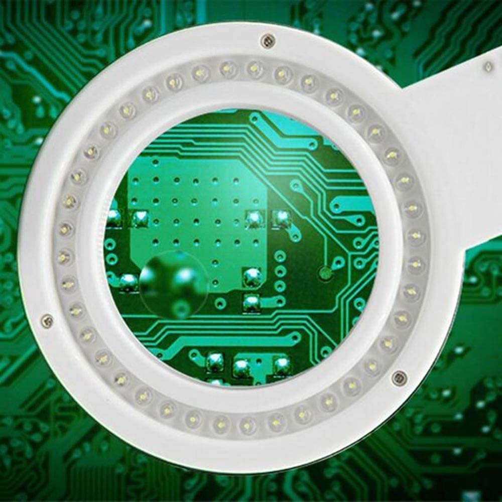 Szkło powiększające Lupy biurkowe ze światłem LED z osłoną przeciwpyłową Szkło powiększające 5X 10x Czytanie Elektroniczna kontrola Naprawa zegarków Szycie Lupa do czytania charitable