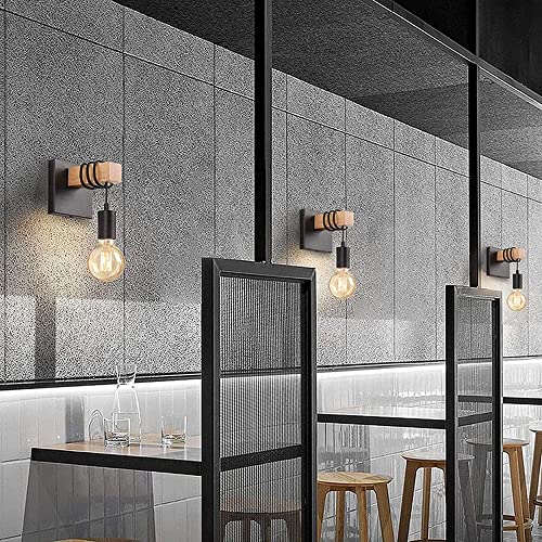 Apliques de pared de hierro minimalistas E27 para iluminación interior de hogar 6