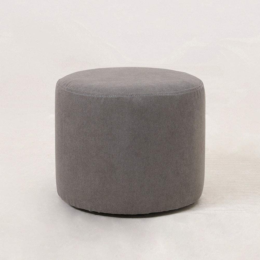 Tabouret repose-pieds futon rond vert foncé 27x34 cm avec sa housse amovible pour le salon