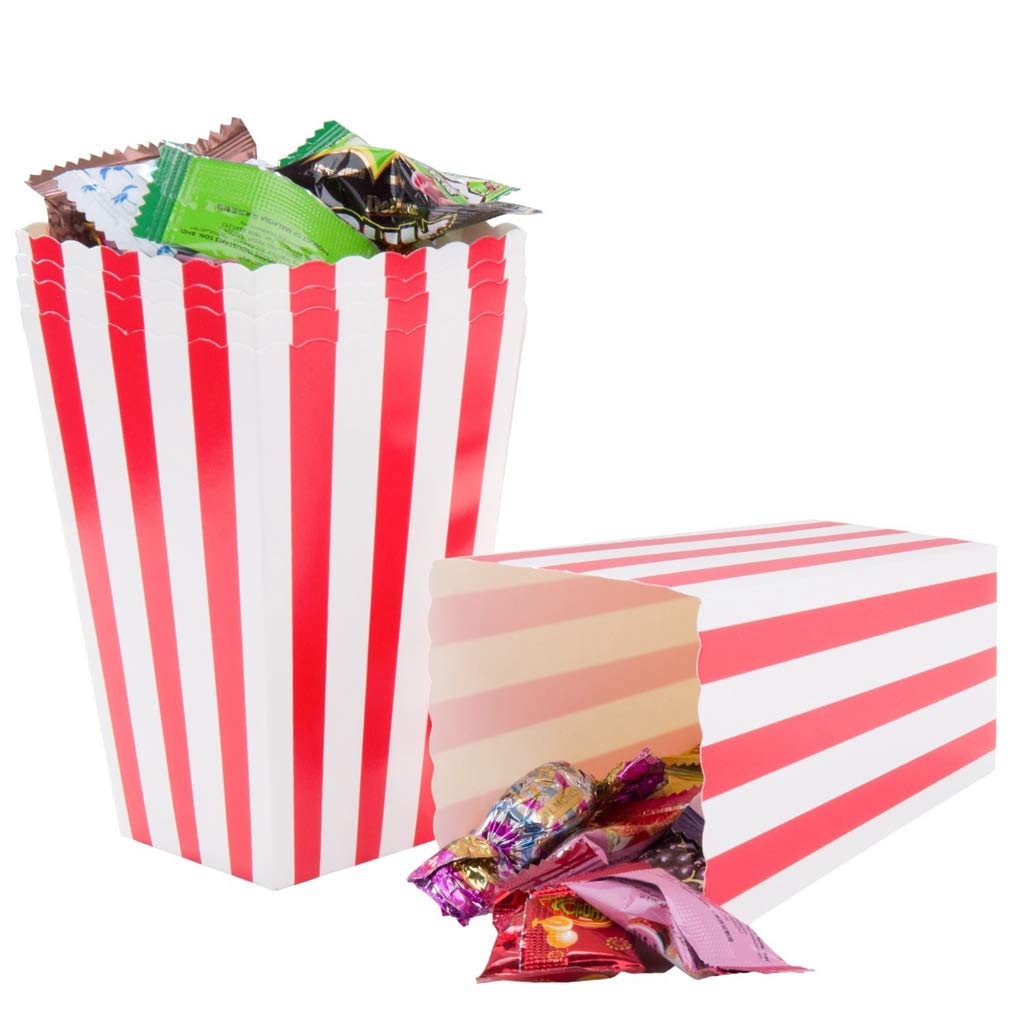 PALMFOX 36 Boîtes à Popcorn En Carton - Motifs Or & Classiques - Parfait Fêtes, Anniversaires & Soirées Cinéma