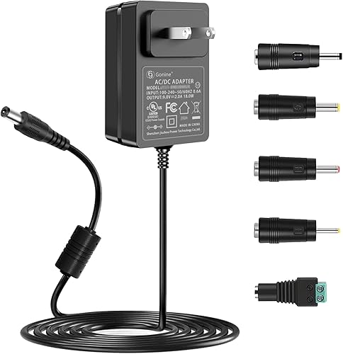 Adaptador de fuente de alimentación de 9V 2A, listado UL, 100V-240V AC a DC 9Volt, compatible con dispositivos de 9V 2A 1.5A 1A 0.5A 2000mA 1500mA