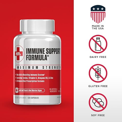 Miniatura 8 de Immune Support Formula H Rescue Discreet Immune Support Supplement L Lysine Zinc Vitamin C Oregano Oil 120 Capsules