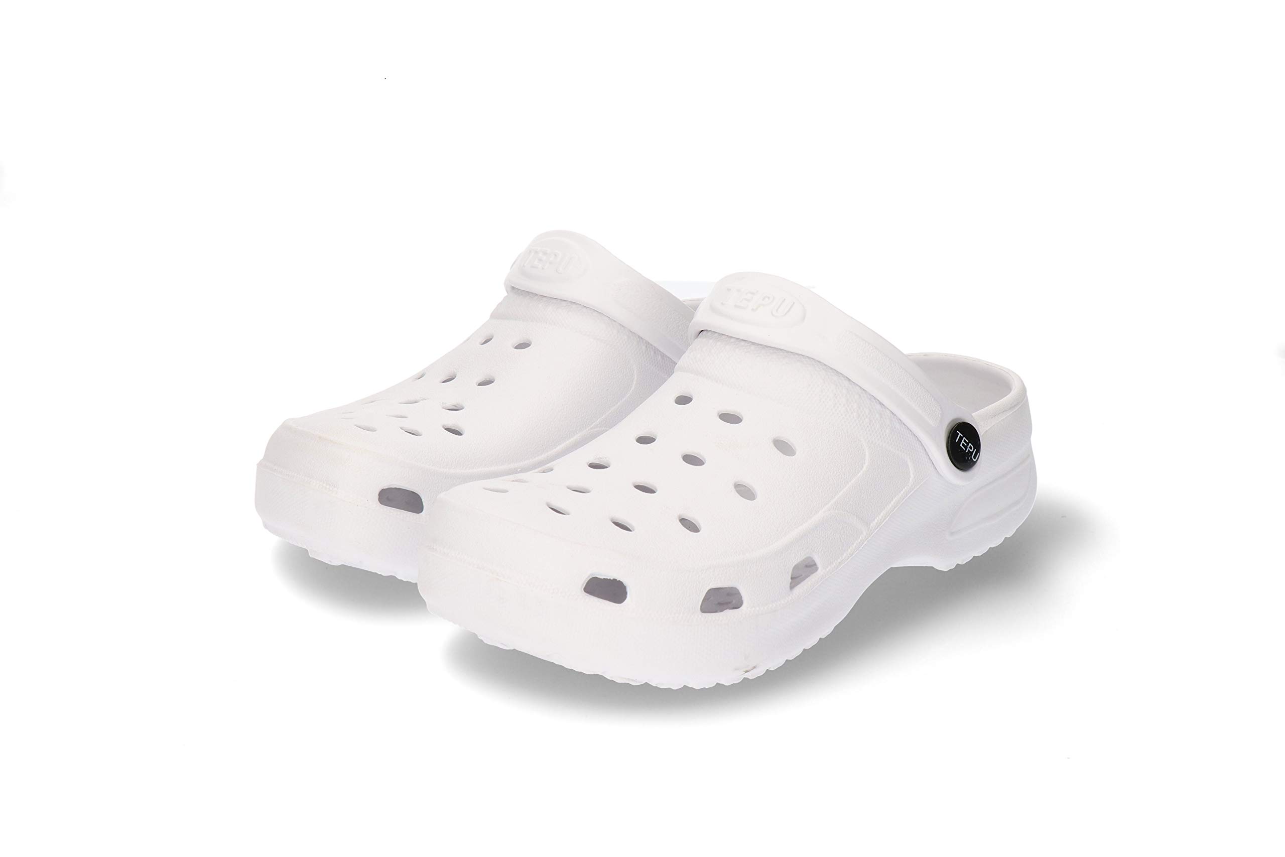 TEPU Sabots pour Femme Blanches Sanitaire | Confort Design et Qualité | Blanc, 36