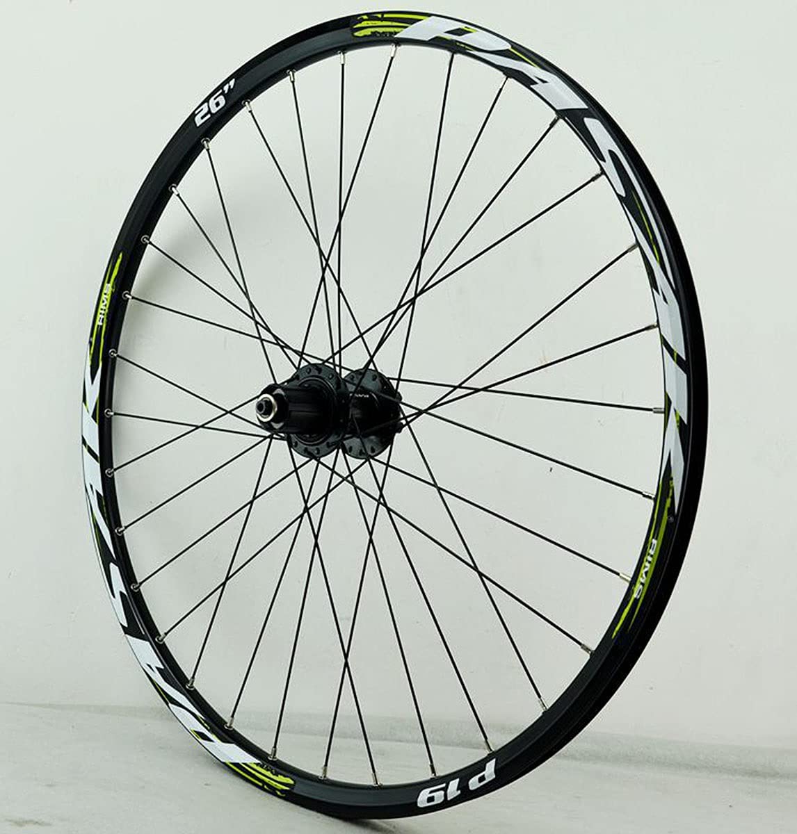 TUJISEK MTB Ruote per Bicicletta 26 27,5 29 Pollici Ruota per Mountain Bike Doppio Muro Cerchio in Lega Rilascio Rapido 7-12 velocità Cassetta Ruota Libera Freno A Disco 32H(Green,27.5in)