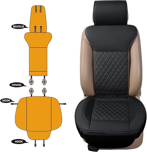 Miniatura 2 de Flying Banner Fundas de asiento de coche, cojines de asiento de lujo, piel sintética, fácil instalación, vehículos antideslizantes de alta calidad