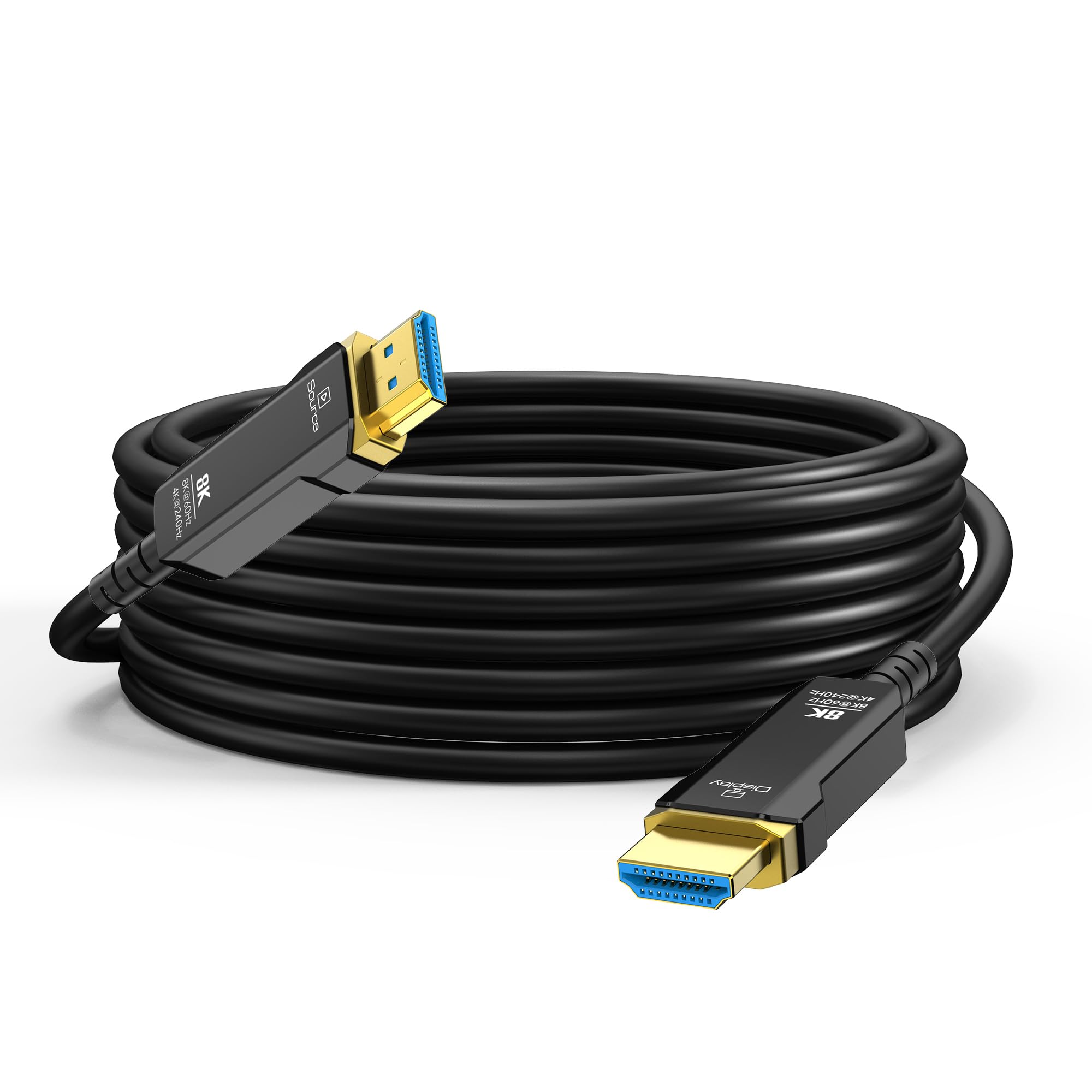 8K Glasfaser HDMI Kabel 20M, 48Gbps Ultra High Speed HDMI 2.1 Kabel 8K@60Hz,4K@120Hz/144Hz Dynamic HDR eARC Dolby HDCP2.2 Kompatibel mit PS5,Xbox SeriesX,PC,TV