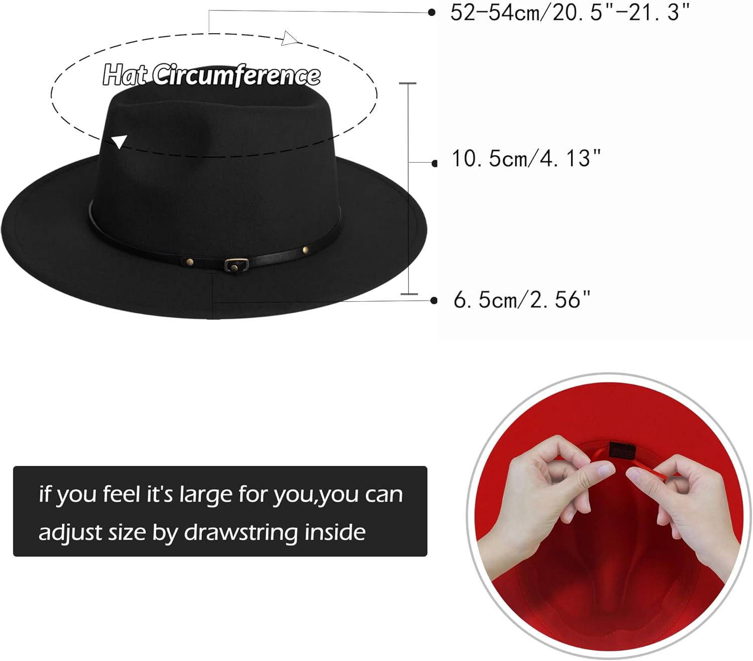 Kids Classic Wide Brim Fedora Hat Children Boys and Girls Felt Hat with Bowknot/Belt Buckle