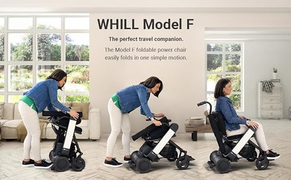 WHILL Model F Power Chair - Convenience and Performance - with Foldable Design, Smart Technology, and Remote Control via App - A Perfect Mobility Solution for Adults and Elderly. - Green (One Size)