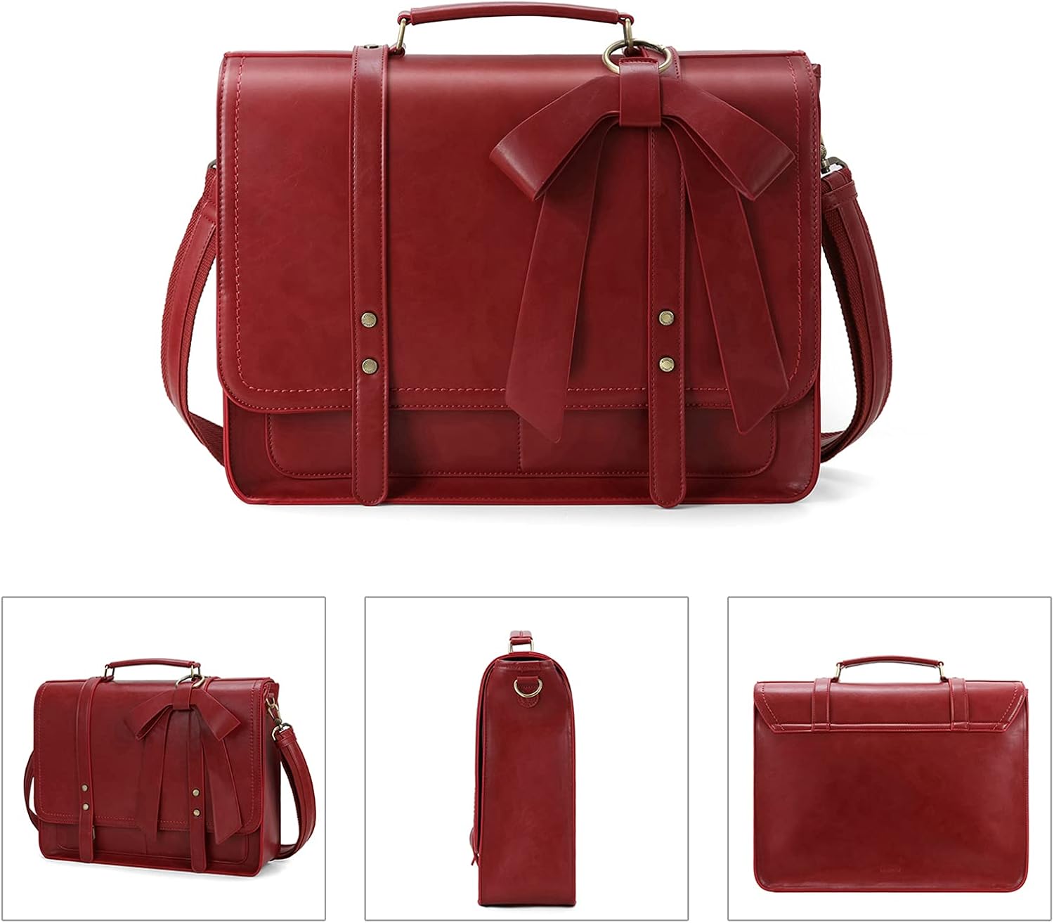 ECOSUSI Laptop Bag for Women Large Shoulder Briefcase Bag PU Leather Messenger College Satchel fit 15.6" Computer - Image 5