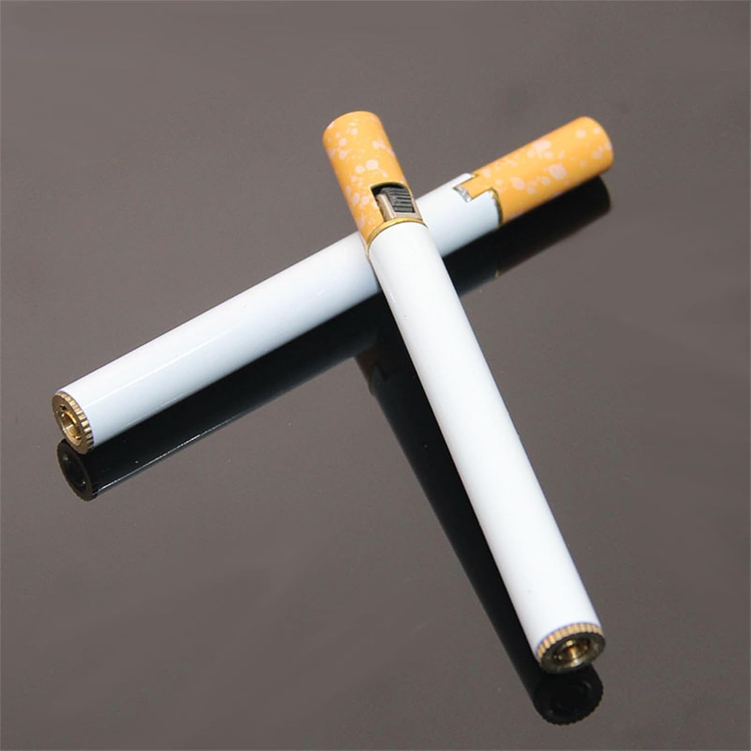 2Pcs Cigarette Shaped Lighter, Creative Metal Refillable Lighter for Bundle, Novelty Fire Starter Portable Pocket Lighter Unique Gift for Friend (No Fuel)