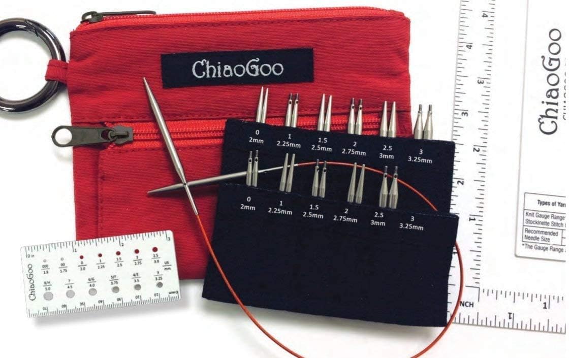 ChiaoGoo Twist Shorties Interchangeable Knitting Needle Set Bundle, Sizes US 0 - US 8