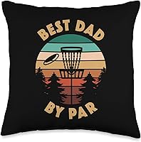 Vista 1 de Best Dad By Par Disc Golf Funny Design Co Best Dad by Par Disc Golf - Almohada divertida para el día del padre, 16 x 16 pulgadas, multicolor