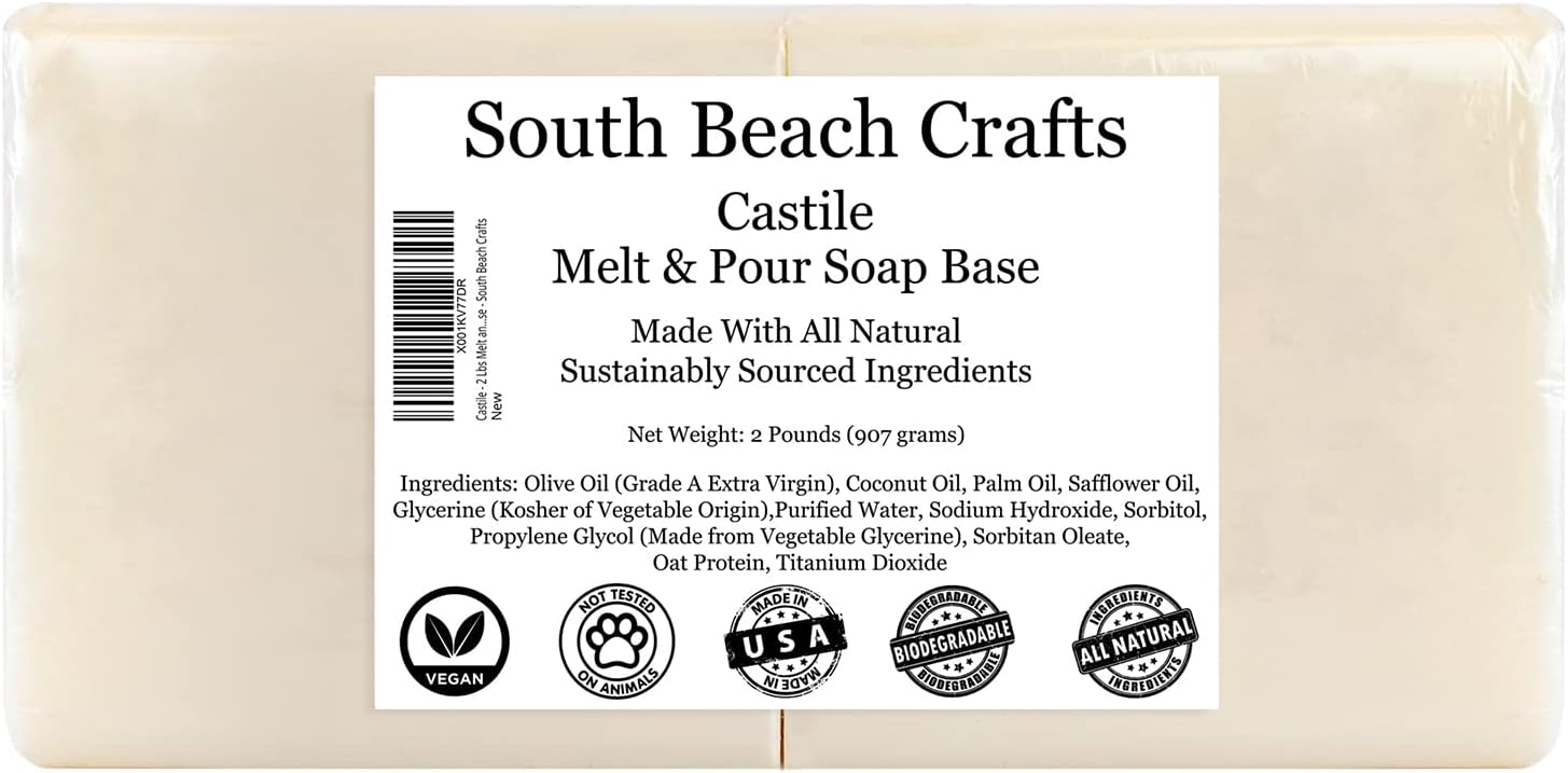 Castile - 2 Lbs Melt and Pour Soap Base - South Beach Crafts