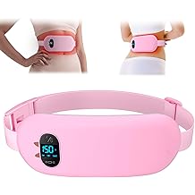 Portable Heating Pad for Cramps FSA, HSA Cordless Electric Period Fast Heat Pad for Back Pain Relief Menstrual Belt 6 Heat 6 Massage Gifts for Women Girl Her Girlfriend Christmas Stocking Stuffer Pink