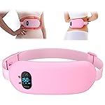 Portable Heating Pad for Cramps FSA, HSA Cordless Electric Period Fast Heat Pad for Back Pain Relief Menstrual Belt 6 Heat 6 Massage Gifts for Women Girl Her Girlfriend Christmas Stocking Stuffer Pink