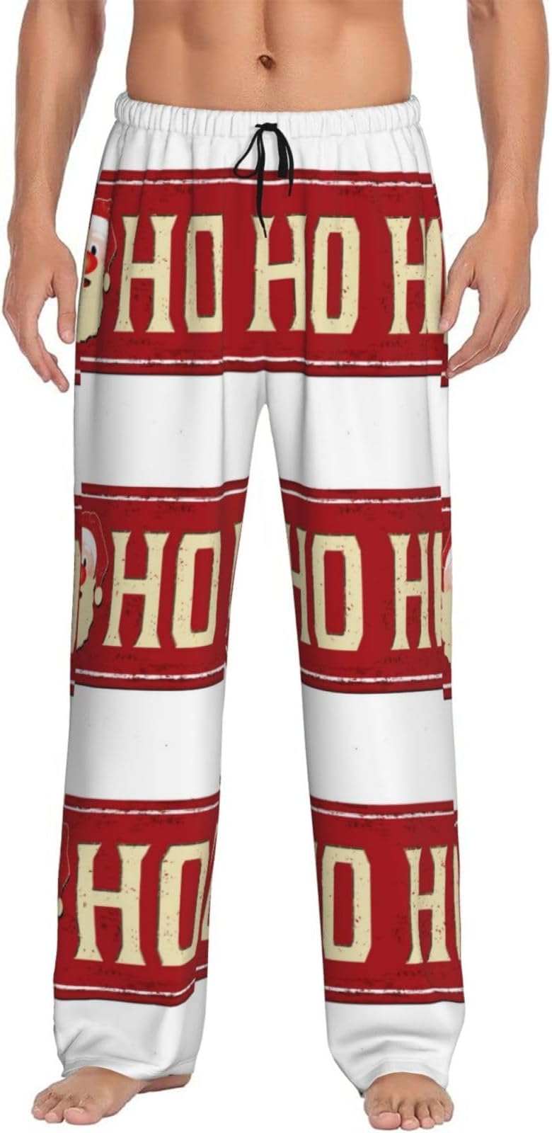 Ho Ho Ho Vintage Rusty Metal Sign Mens Pajama Pants Soft Comfy Lounge Bottoms Drawstring with Pockets Casual