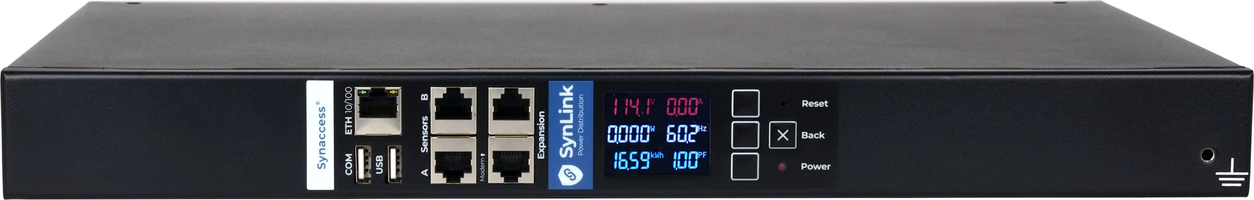 Synaccess SynLink Switched Pro+ Automatic Transfer Switch (ATS) Power Distribution Unit (PDU) 120V/20A (8) Outlets - 1U Horizontal Mount C20 Input - Remote Access with Switched Outlets (NEMA 5-20R)