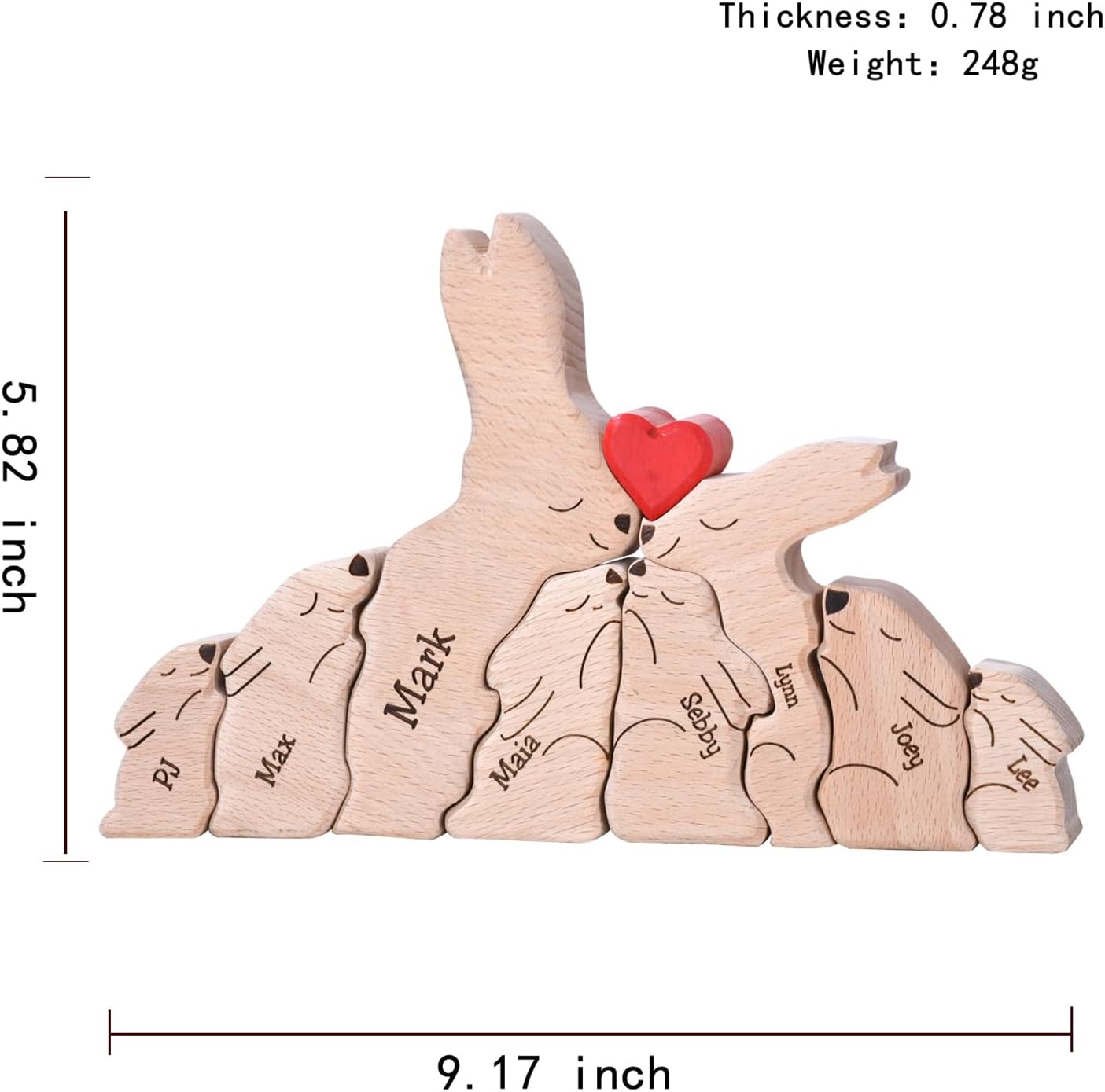 Personalized Easter Bunny Family Wooden Bunny Puzzles with Names Customizable Wooden Puzzle Easter Home Decor Table Decor Customized Bunnies Decor Gifts
