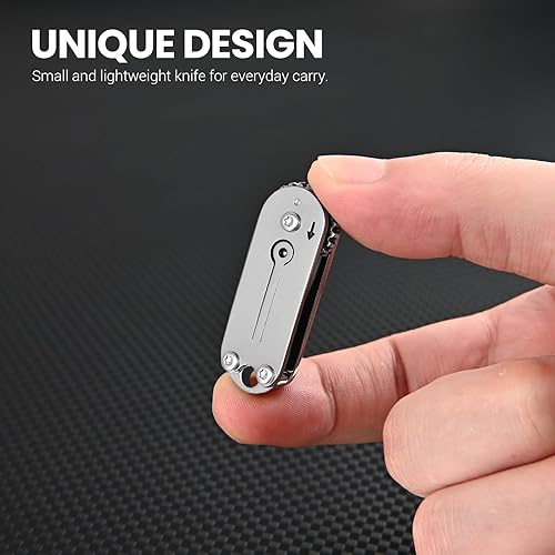 Miniatura 2 de EDC - Cuchillo de bolsillo pequeño para hombres, mini cortador de cuchillos plegable con diseño único, pequeño cuchillo para llevar todos los días,