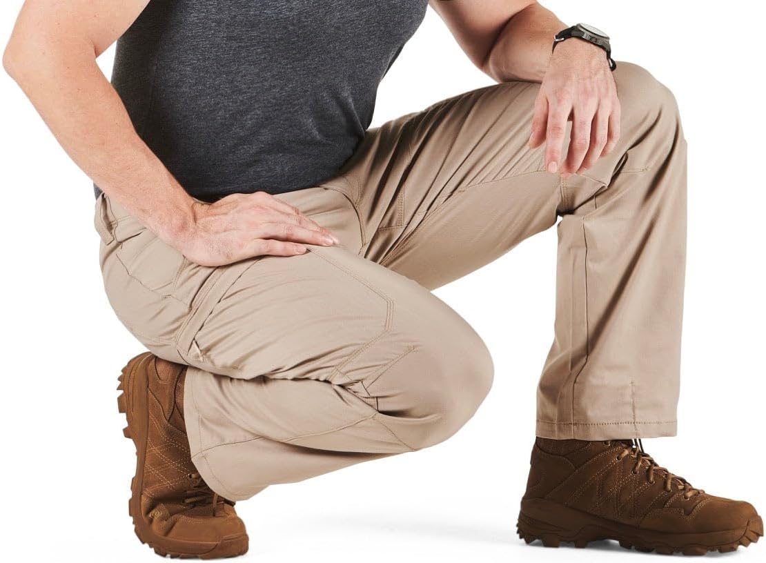 5.11 Tactical Men's Apex Pants, Regular Fit, Gusseted, 10 Pockets, Style 74434ABR, Khaki, 40W x 30L - Image 7