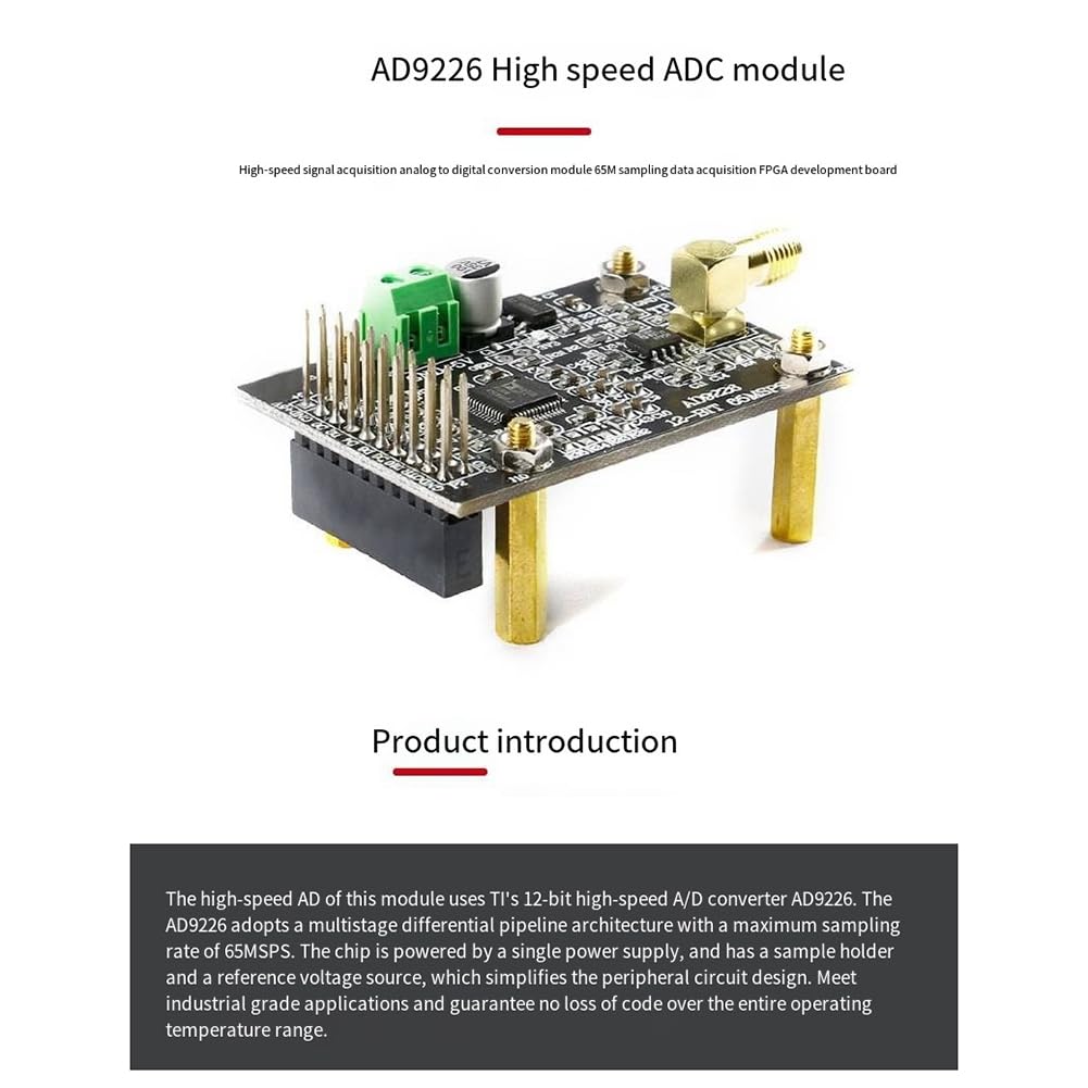 AD9226 Modulo ADC Ad Alta Velocità di Acquisizione del Segnale PCB di Conversione Analogico-Digitale 65M Scheda di Sviluppo FPGA Campionamento