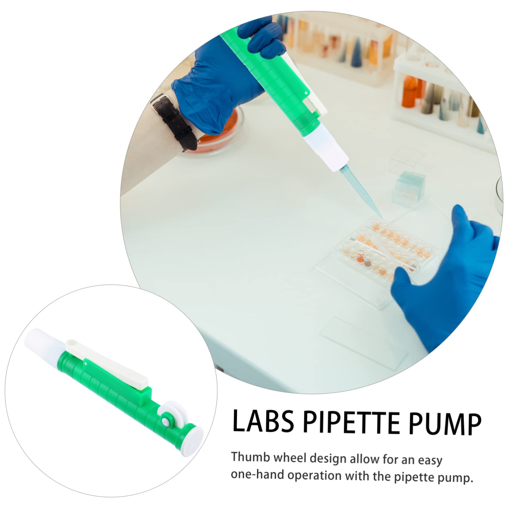 SOLUSTRE Pompa Preciso Riempimento Verde Laboratorio 10ml in Pipette da Pp e per Rapido Dosaggio per Uso Scientifico e Alimentare