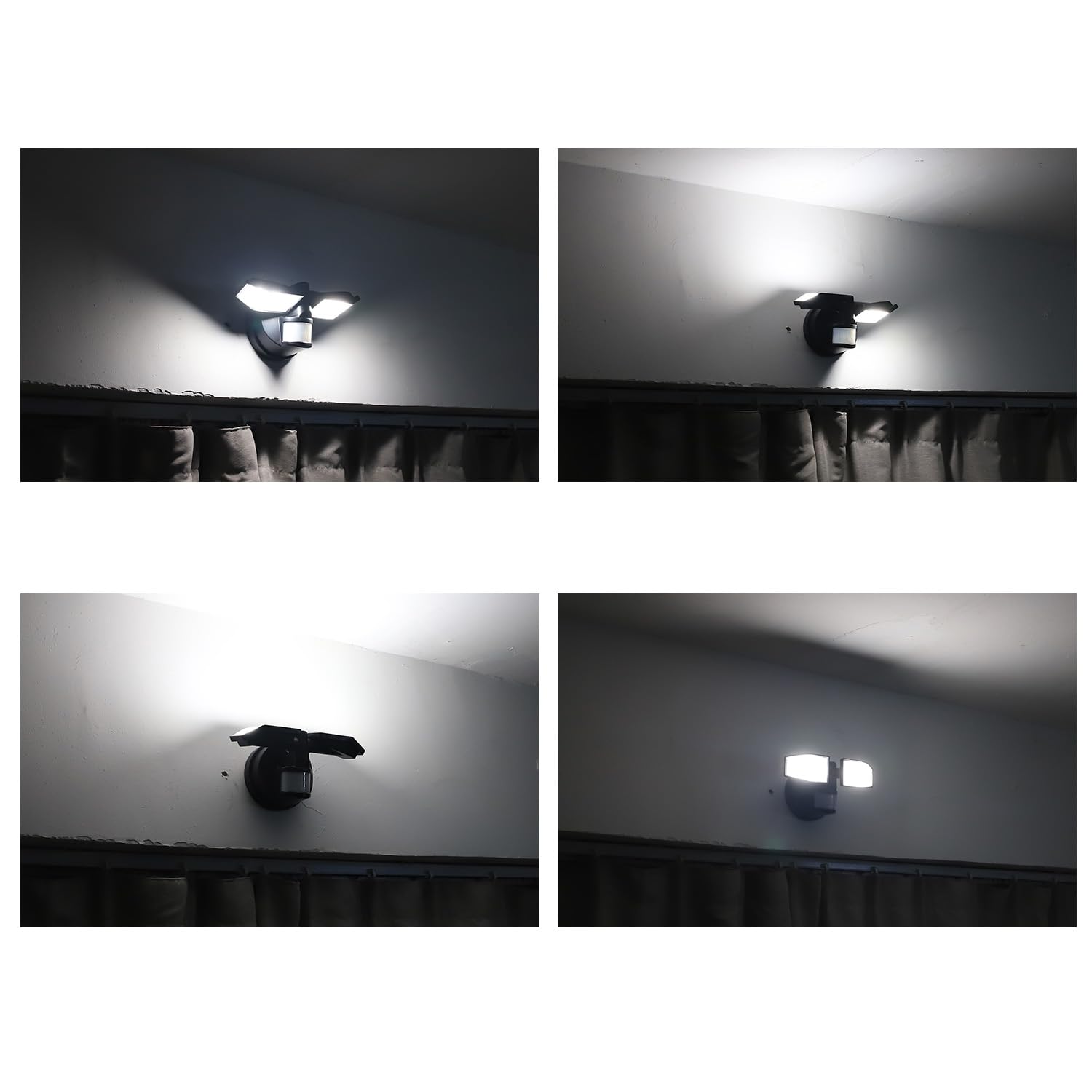 Northpoint Reflektor LED na baterie, z czujnikiem ruchu, regulowany, wychylny, 400 lumenów, ochrona przed pryskającą wodą, 5000 K, zimna biel (kolor czarny, zestaw 3 szt.)