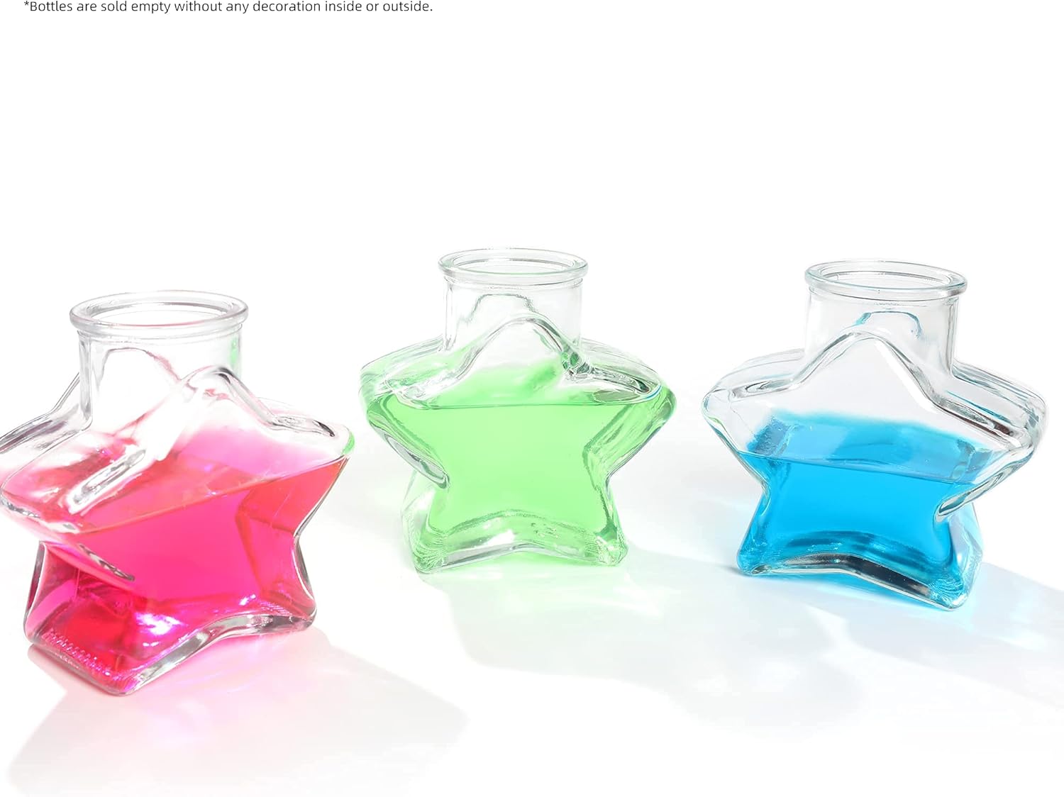 Magic Season Decorative Glass Bottles with Cork Stopper (10 oz. Five-Pointed Star Bottles / 2 Pcs) : Everything Else