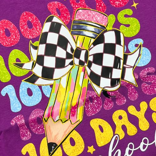 Image of 100 Days of School Shirt Girls and Kids Unicorn Heart Shirt