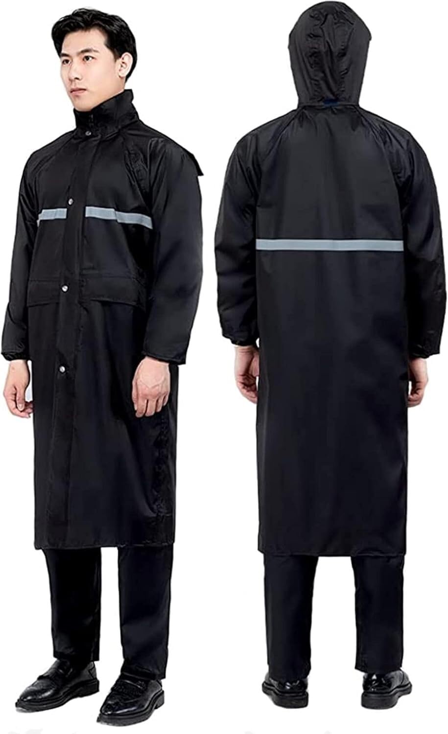 VUIKLCty Men's Raincoat And Women's Waterproof Raincoat Lightweight Outdoor Raincoat With Hoodie And Pocket Rainproof Jacket(XXL)