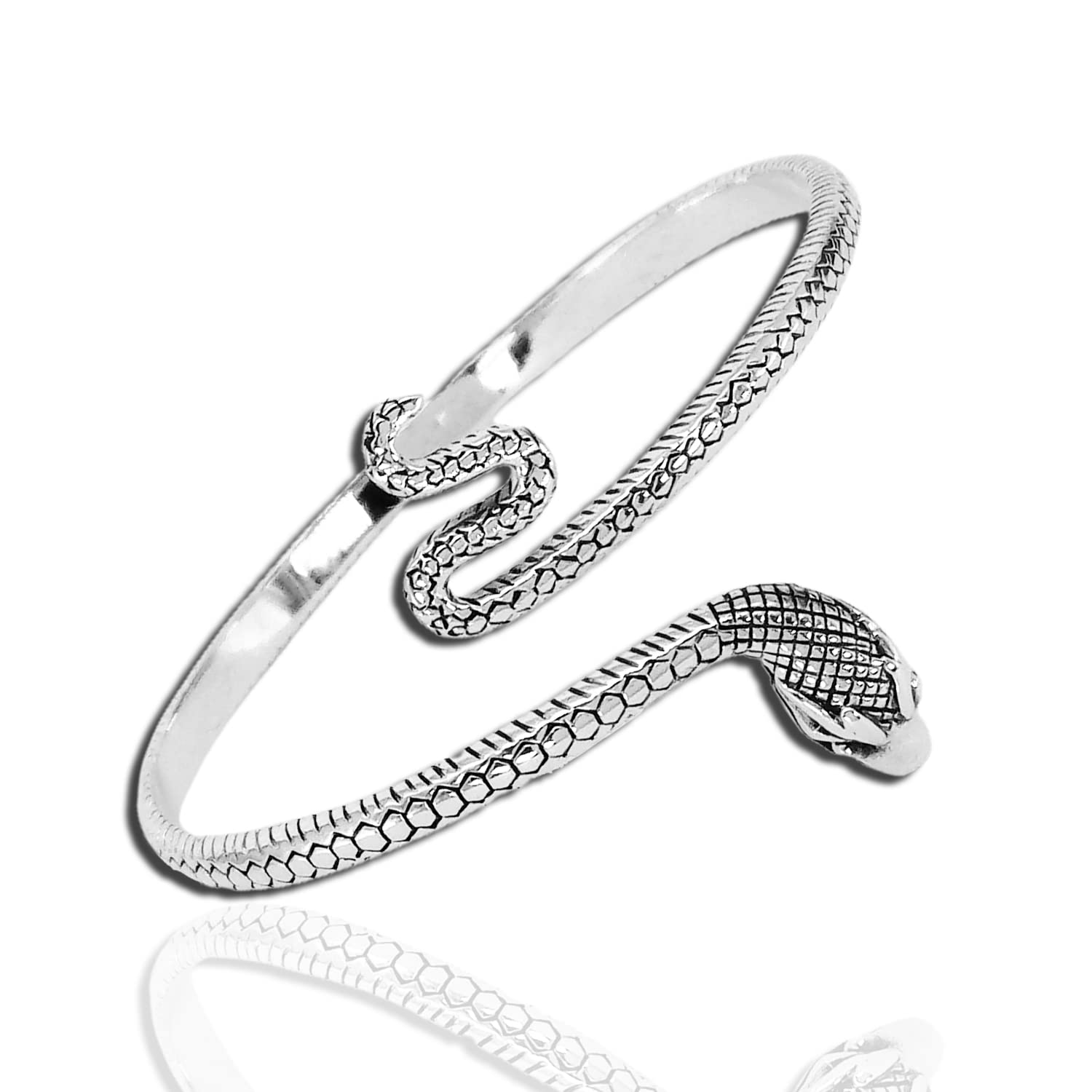 KIM N KIM QUALITY HANDMADE SILVER 925Quality 925 Sterling Silver Snake Cuff Bangle/Personalised Bangle/Genuine Sterling Silver/Adjustable/Customised for All Occasions- KIMNKIM A35