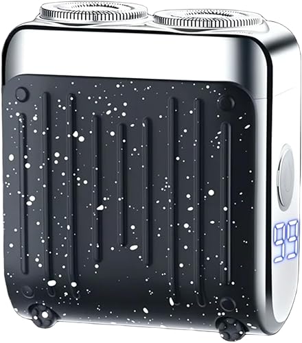 Miniatura 8 de Mini afeitadora eléctrica 2026, afeitadora eléctrica portátil giratoria de doble anillo, maquinilla de afeitar recargable impermeable, mini