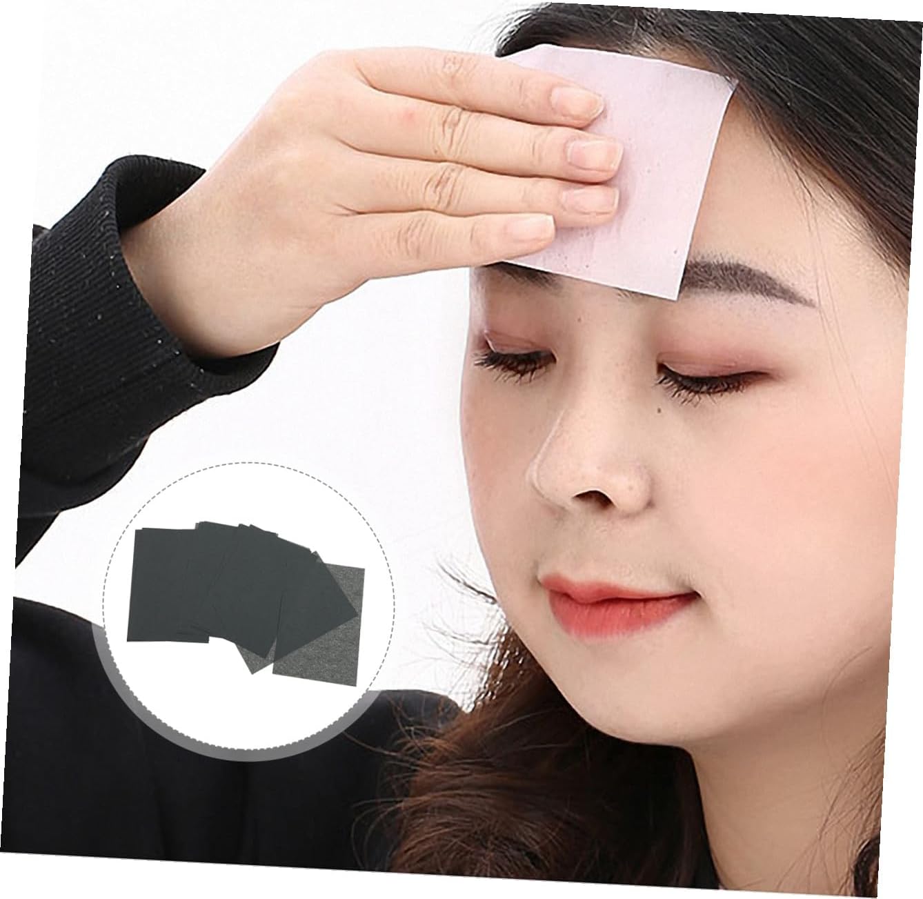 Charcoal Facial Oil Absorbing Sheets 200pcs X 2 Sets Blotting Paper for Oily Skin Face Oil Control and Shine Removal Skincare Tool for Makeup and Daily Use