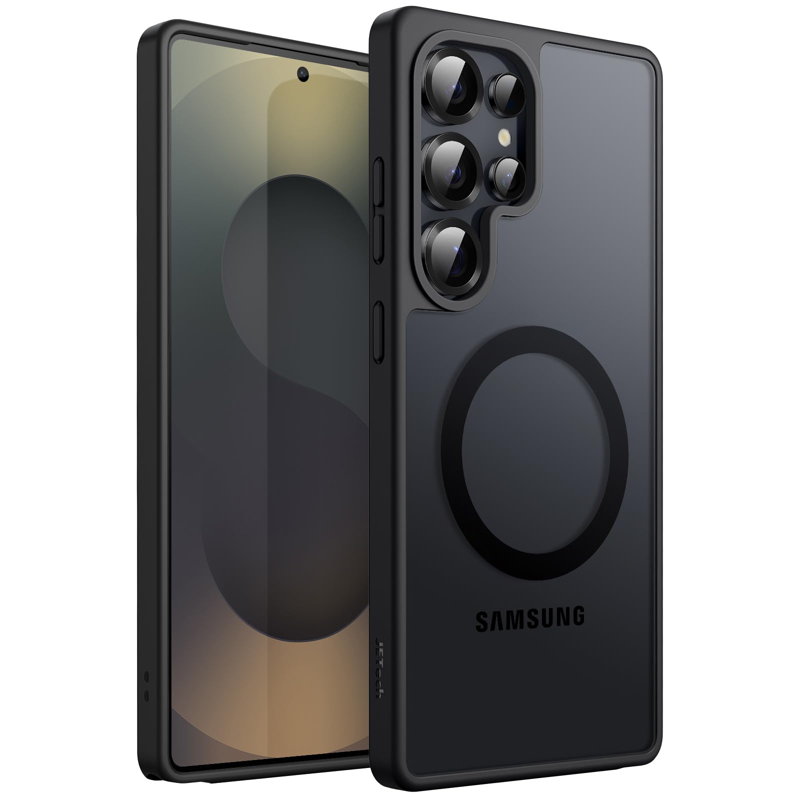 JETech Magnetic Case for Samsung Galaxy S25 Ultra 5G, Compatible with MagSafe, Translucent Matte Back Shockproof Phone Cover (Titanium Black)