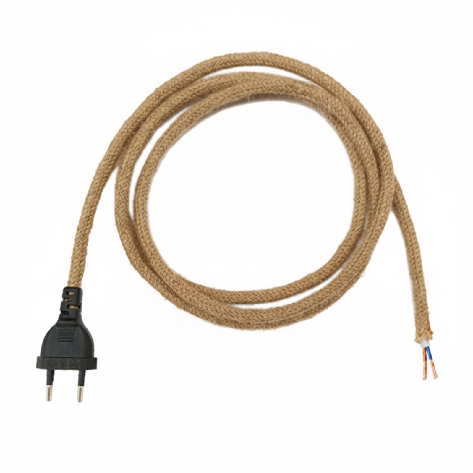 ATORSE Stripped Wire Ends Europlug Power Cord Woven Braided Lamp Cord Rustic Mains Cable, 2M, Without Switch-image-14