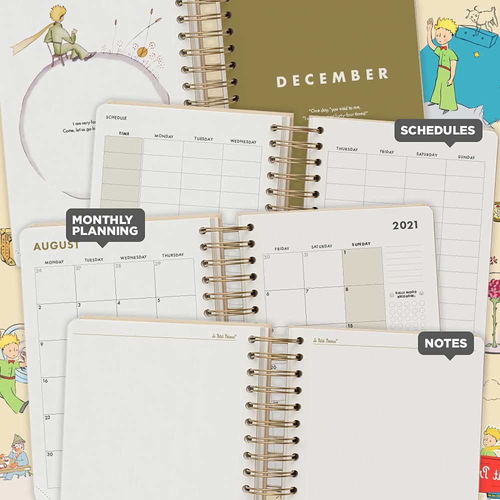 Kokonote: Official The Little Prince Academic Diary 2021-2022 A5 Day To Page, 12 Months Mid Year Diary August 2021 - Image 4