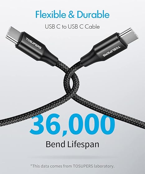 10ft 2 Pack Long USB C to USB C Cable Fast Charging 60W, PD Type C Charger Cord for Samsung Galaxy S25 S24 S23 S22 Ultra A16 Z Flip6 Fold6, iPhone 16 15 Pro, MacBook/iPad