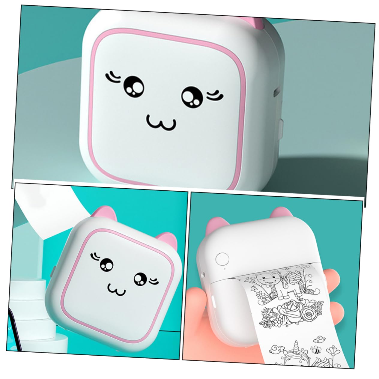 Angoily Stampante Termica Portatile Tascabile Connessione Wireless Mini Stampante Per Telefono Comoda Per Etichette e Foto