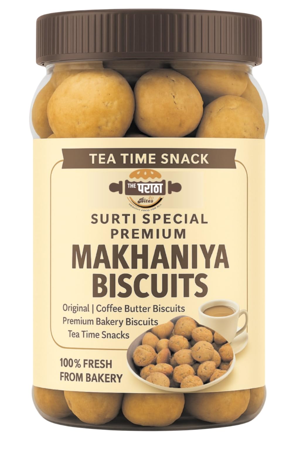 The Paratha & Ready Bites Surti Butter (Makhania) with your Tea/Coffee|Special JeeraButter Biscuit | Biscuits JeeraButter | HomemadeButter| Tea Time Snacks (1.5_KG Bahubali Family Pack)