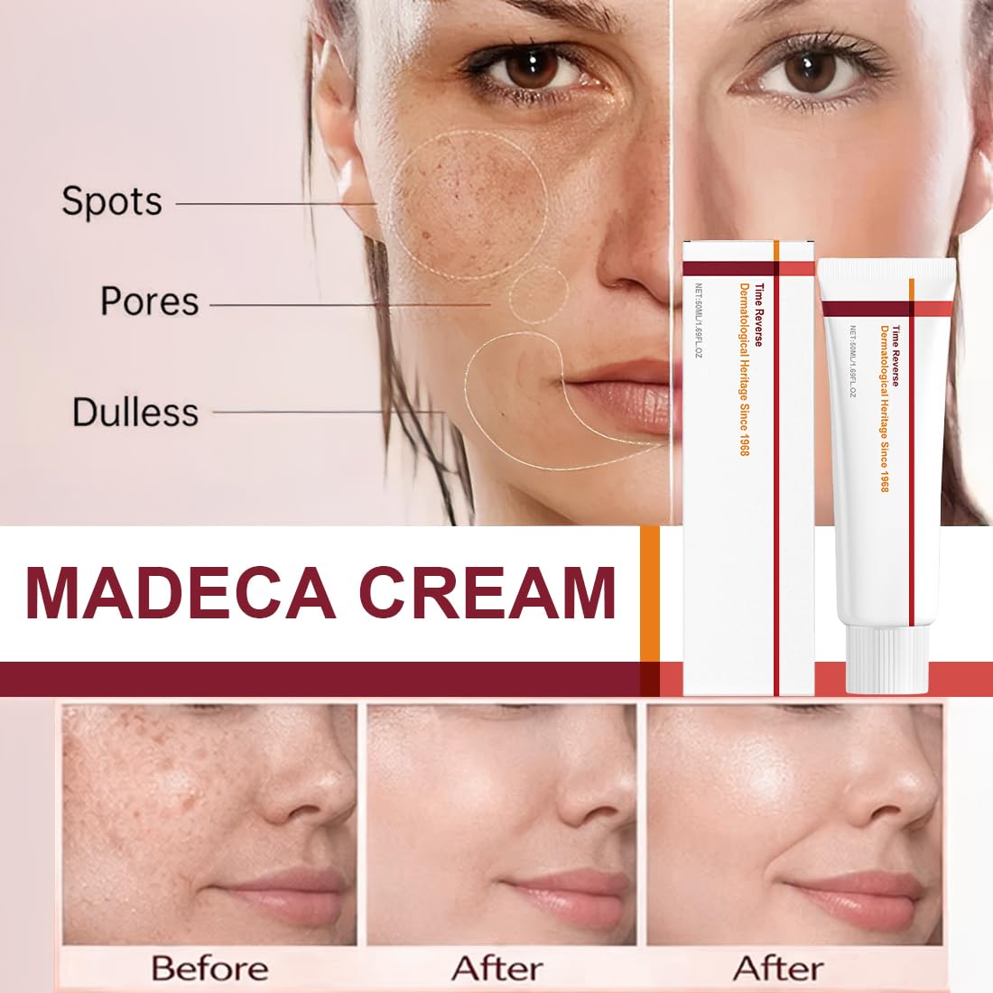 1 pezzo di crema antirughe, Cream Time Reverse, crema avanzata, a rapido assorbimento e nutriente, idrata, rassoda e riduce le rughe, bassa irritazione, cura della pelle - 2