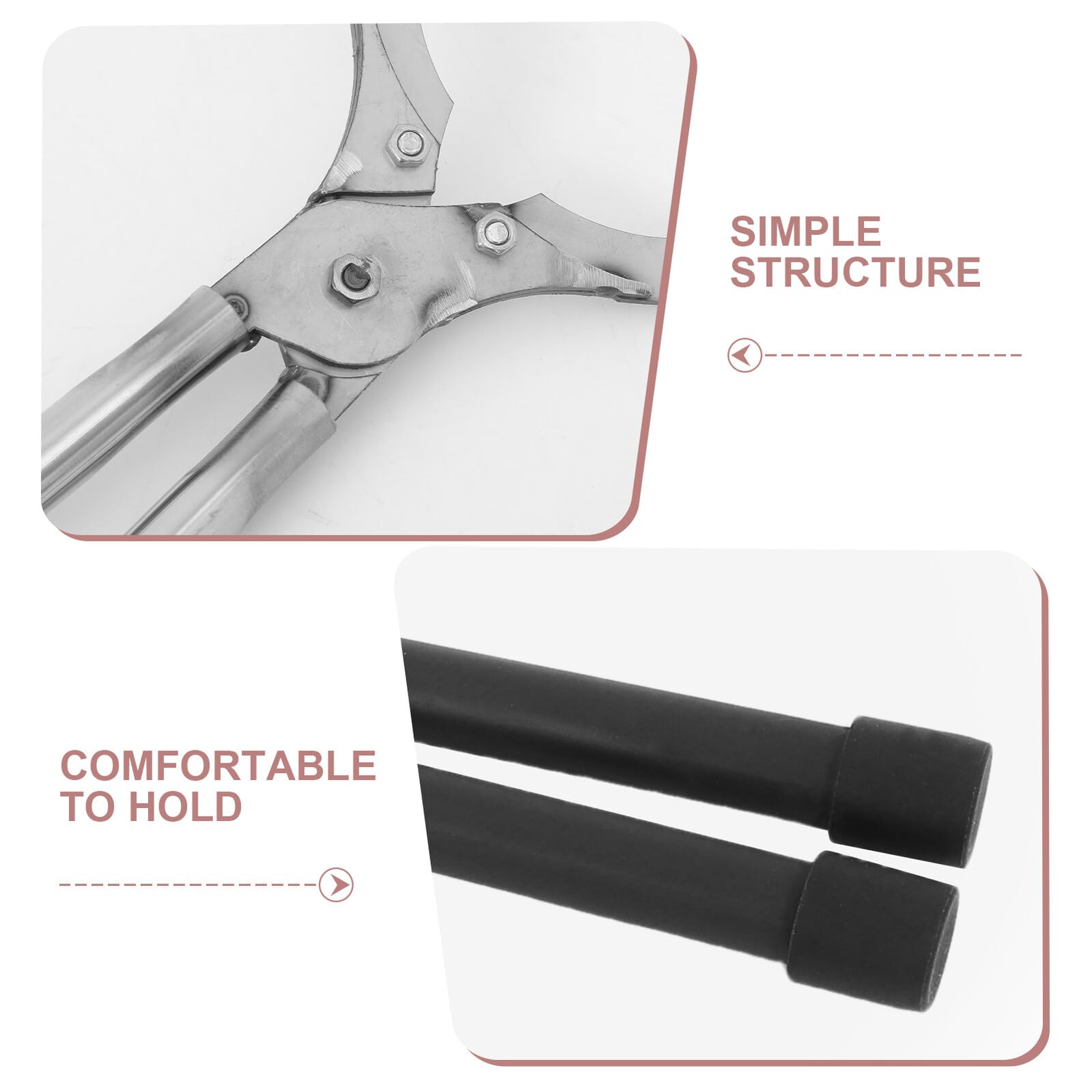 Pinze per Crogiolo Professionali in Acciaio Inox, 2-2, 5kg | Morsetto da Laboratorio e Fonderia per Fusione Metalli, Impugnatura Comoda e Presa Precisa, Plastico